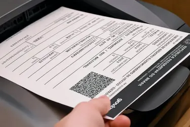 Profissional operando impressora para gerar CRLV-e.