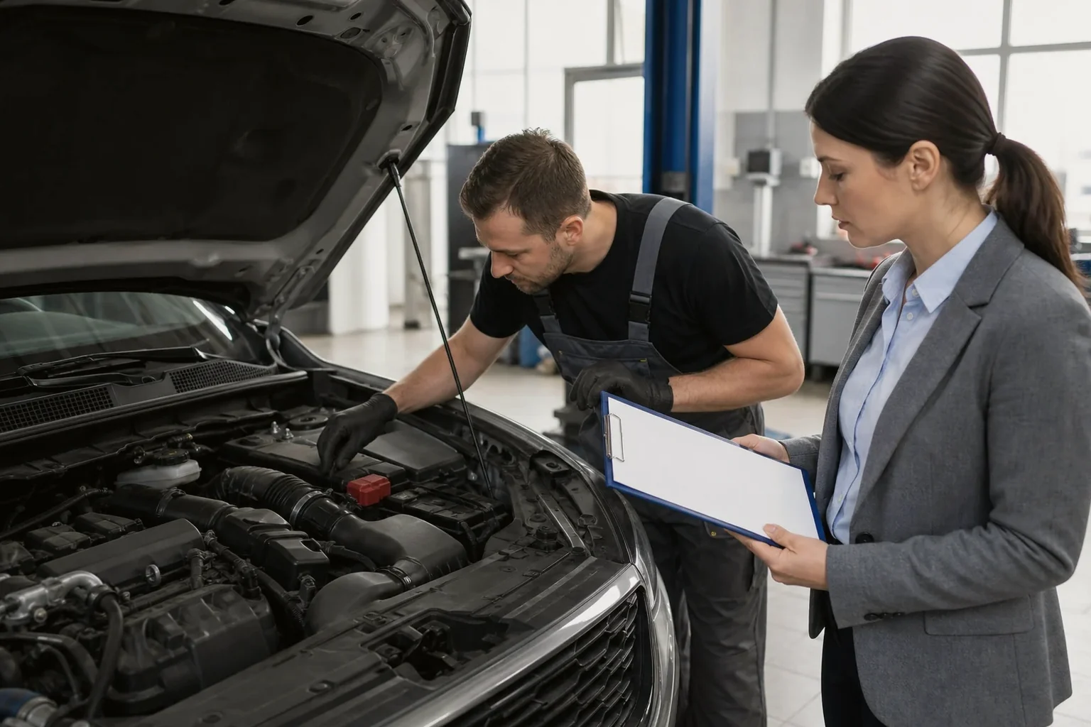 Profissional realizando cadastro de motor.